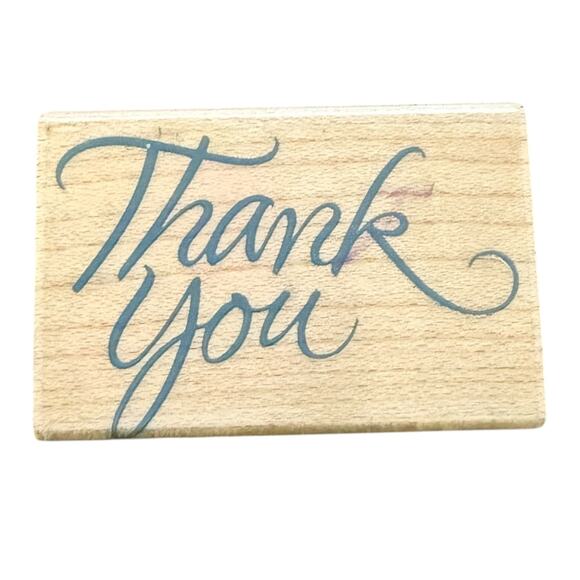 Hero Arts 2001 C2155 Calligraphic Thank You Rubber Stamp - Picture 1 of 4
